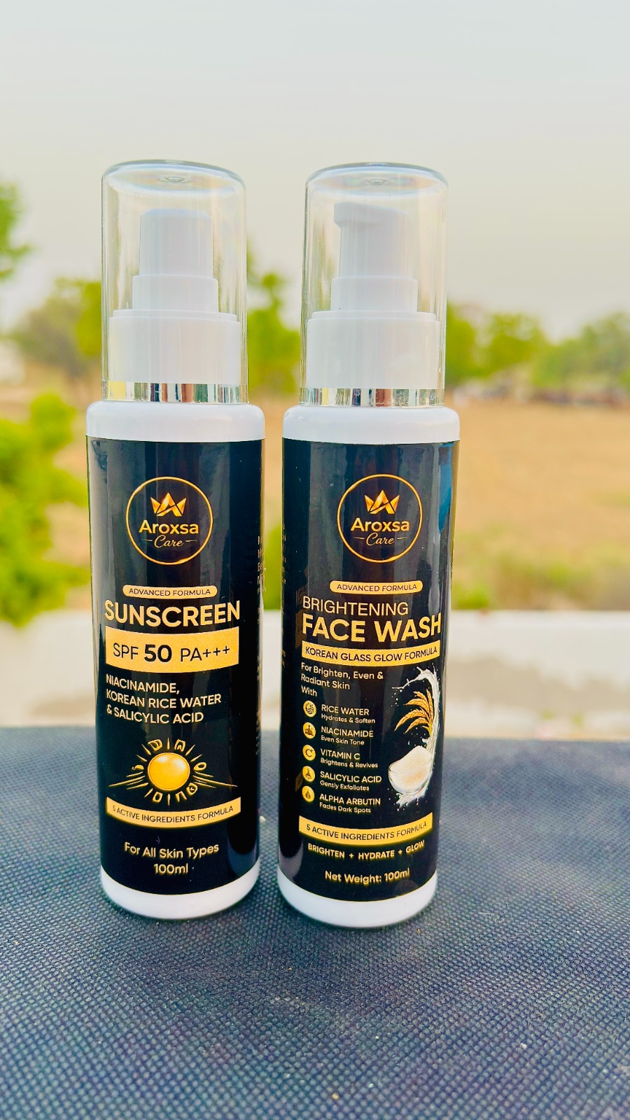 Aroxsa Care Brightening Face Wash & Aroxsa Care Sunscreen SPF 50 PA+++ Combo Pack