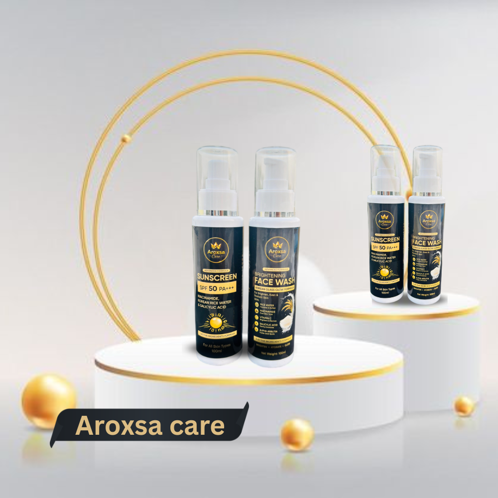 morning skincare routine for glowing skin brightening face wash, SPF 50 sunscreen with salicylic acid, sun protection